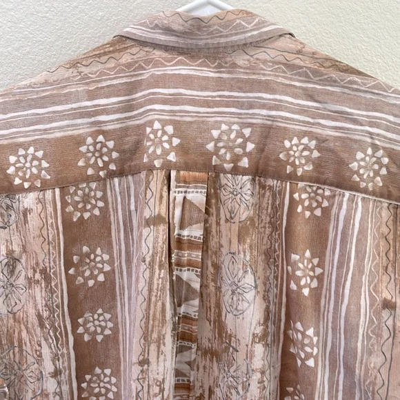 Cooke Street Honolulu Vintage Cream Button Down Beach Hawaiian Shirt, Size Large - Picture 6 of 12